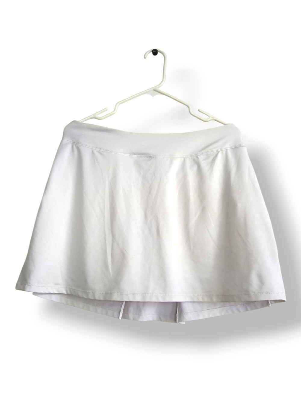 White Tennis Skort A-Line Pleats Hidden Shorts Stretchy Pockets Activewear Plus